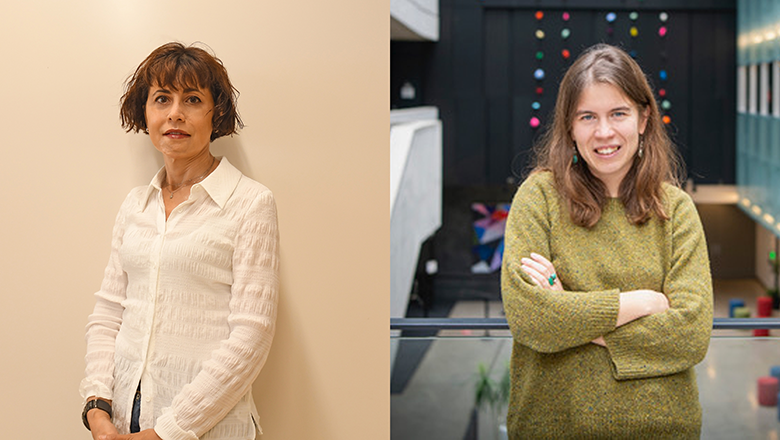 KingsNMES's tweet card. Professor Francesca Di Lodovico and Dr Ana-Maria Raclariu have both received awards from the IOP for their groundbreaking contributions to the field of physics.