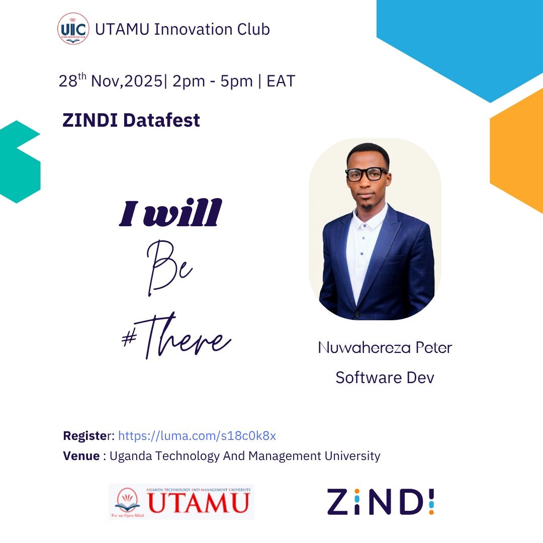 petercodes34's tweet card. Tell a friend to tell a friend You don’t want to miss this! Please attend in person #innovation #utamu #datafest UTAMU Innovation Club Zindi
