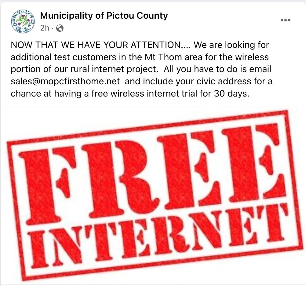 BroadbandMike's tweet card. Towers are coming on line fast as test customers are connected to MOPC First Home internet. #TVWS #DynamicSpectrum #CanWISP #WISPA #CENGNCanada #ruralbroadband #FixedWireless #6harmonics #PHNX #ISE...