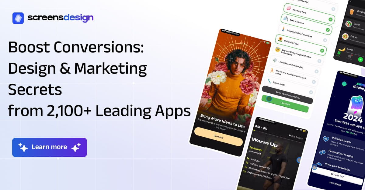 screensdesign_'s tweet card. Discover how successful iOS apps design their screens, onboarding & paywalls. Perfect for designers, developers & product teams.