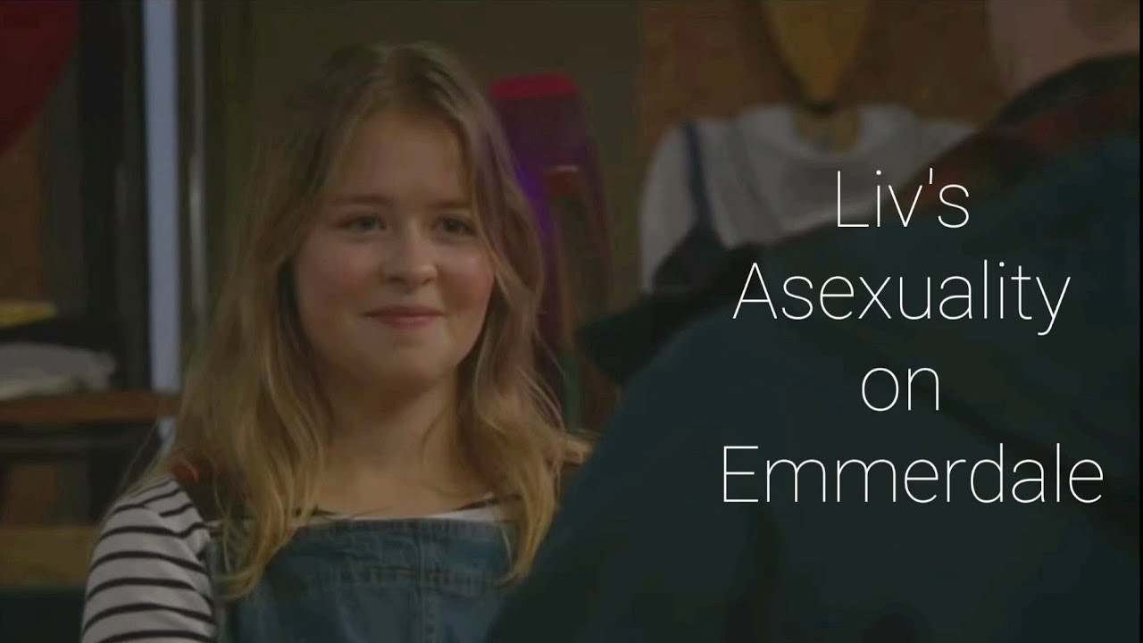 rebsresearch's tweet card. Liv Flaherty's Asexual Storyline on Emmerdale ('best bits')