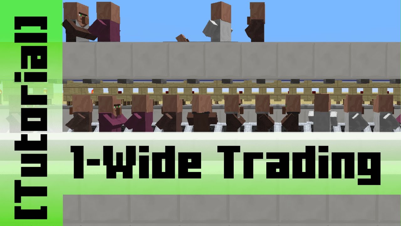 CodeMonkeyATL's tweet card. 1 Wide Villager Trading Hall [Tutorial] works in Minecraft 1.12