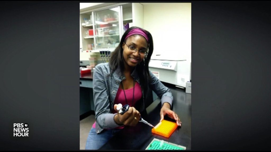 NewsHour's tweet card. We remember five more victims of the coronavirus pandemic in the United States, including a beloved Virginia postal carrier, a Holocaust survivor and a 35-year-old DNA scientist. Judy Woodruff has...