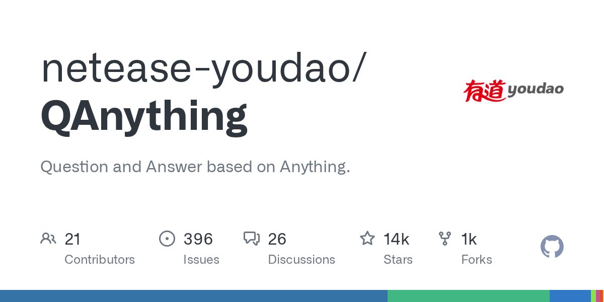 YDOpenSource's tweet card. Question and Answer based on Anything. Contribute to netease-youdao/QAnything development by creating an account on GitHub.