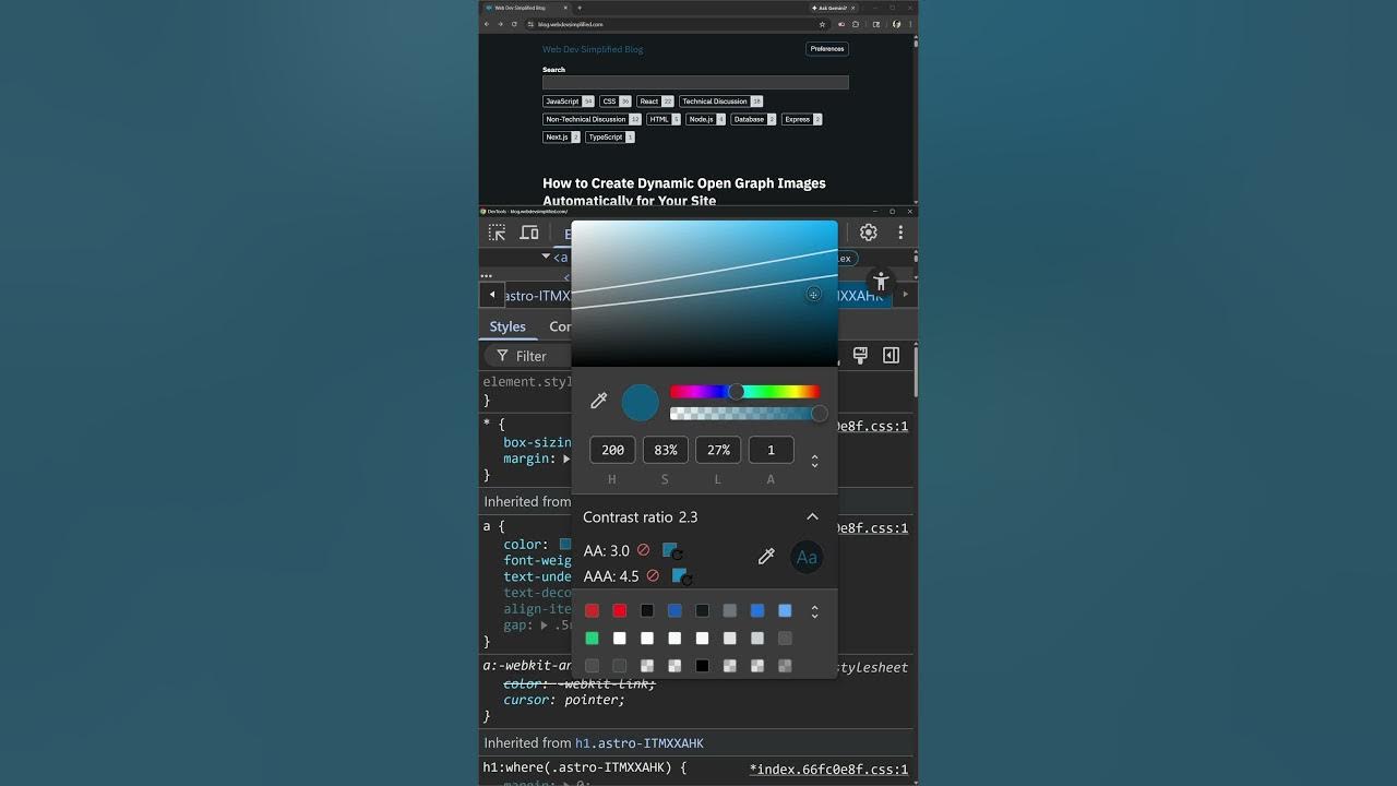 DevSimplified's tweet card. This CSS Dev Tool Makes Accessibility so Easy
