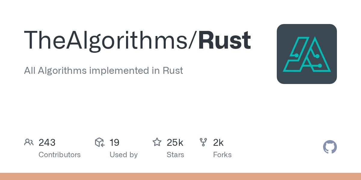 RustTrending's tweet card. All Algorithms implemented in Rust . Contribute to TheAlgorithms/Rust development by creating an account on GitHub.