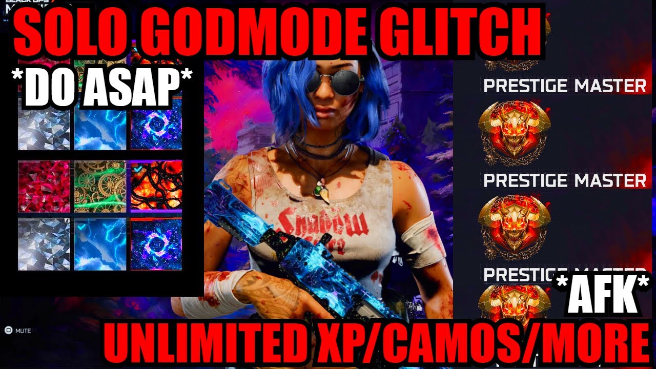 BSPGamin's tweet card. *NEW* SOLO GODMODE AFK UNLIMITED XP/CAMO GLITCH! UNLOCK ALL! BO7...