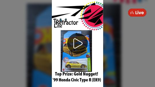 RefractorLine's tweet card. Mystery Boxes w/ Becky! Gold Nugget '99 Honda Civic Type R (EK9) STH Will be in a box! 40 boxes