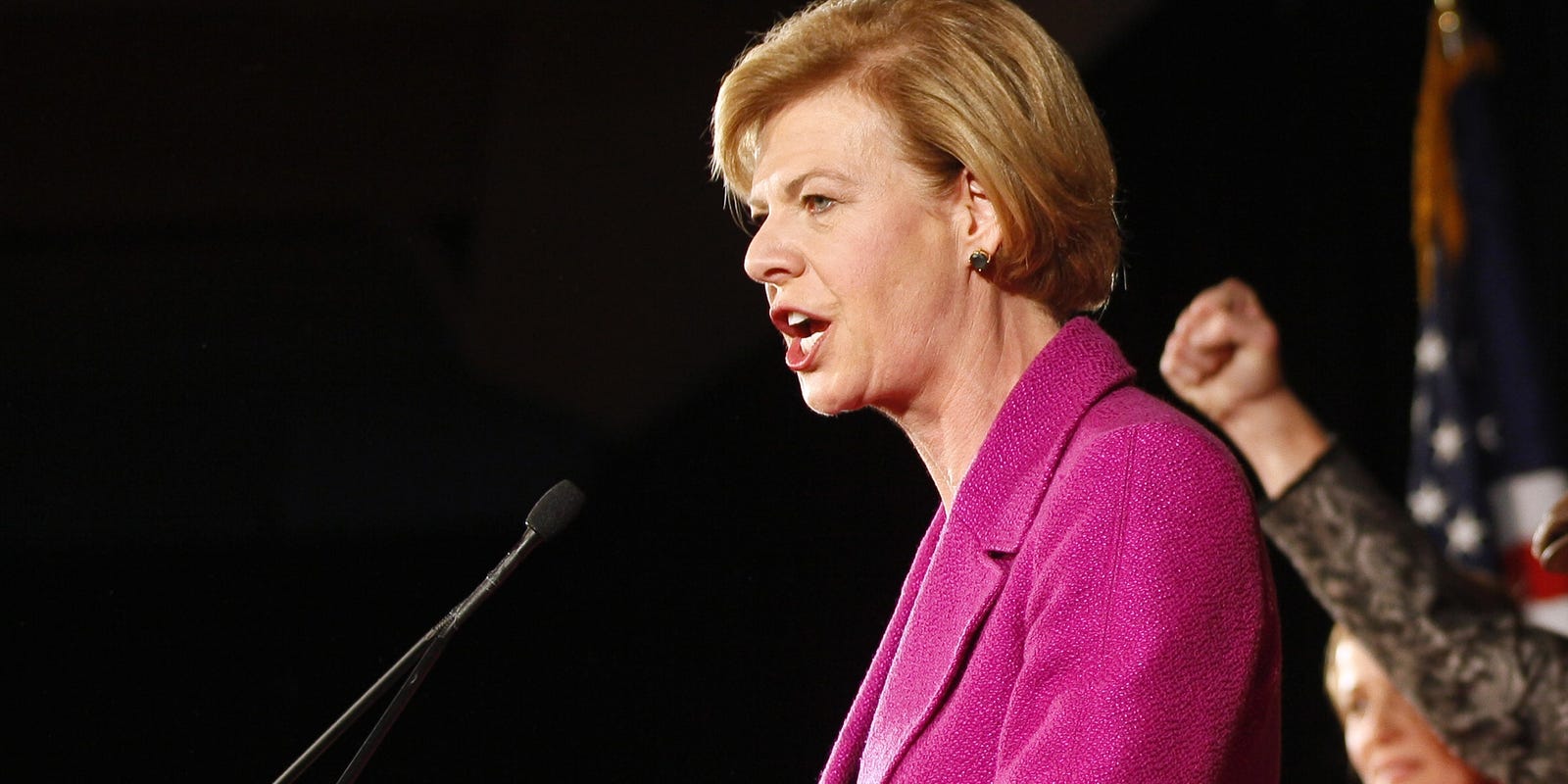 draftbaldwin's tweet card. Baldwin defeated Republican Tommy Thompson.