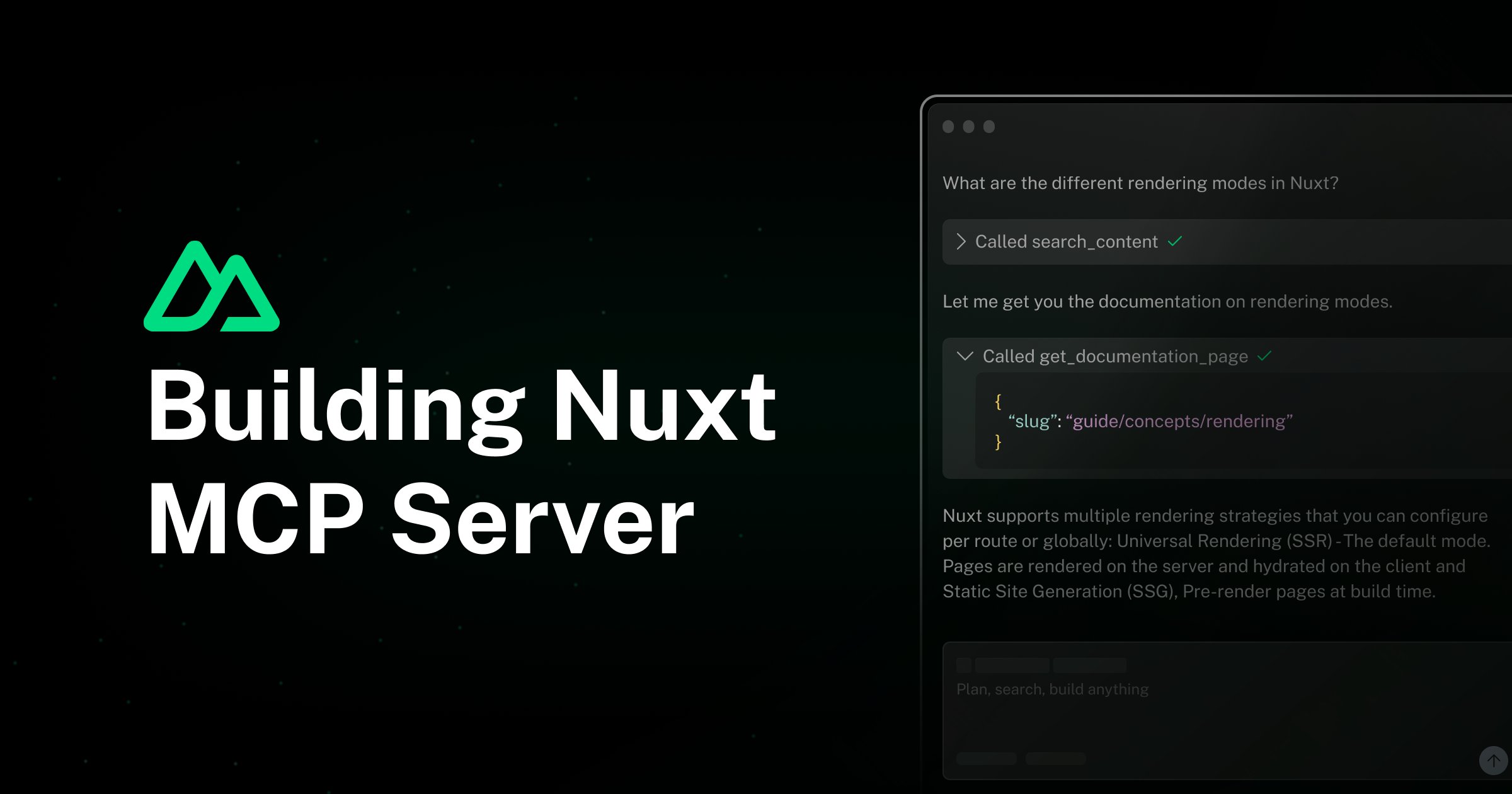 nuxt_js's tweet card. How we built the Nuxt MCP server to enable AI assistants to access our documentation through structured data and composable tools.