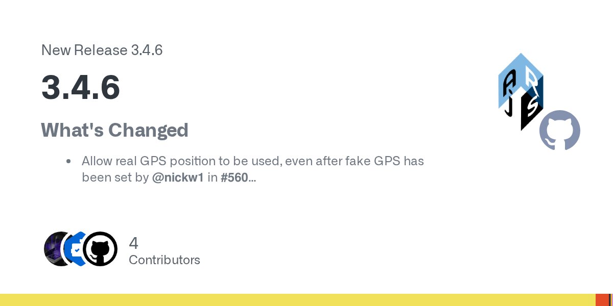 kalwalt's tweet card. What's Changed Allow real GPS position to be used, even after fake GPS has been set by @nickw1 in #560 Bump yaml from 2.2.1 to 2.3.2 by @dependabot in #573 fix: changed "Twitter" to ...