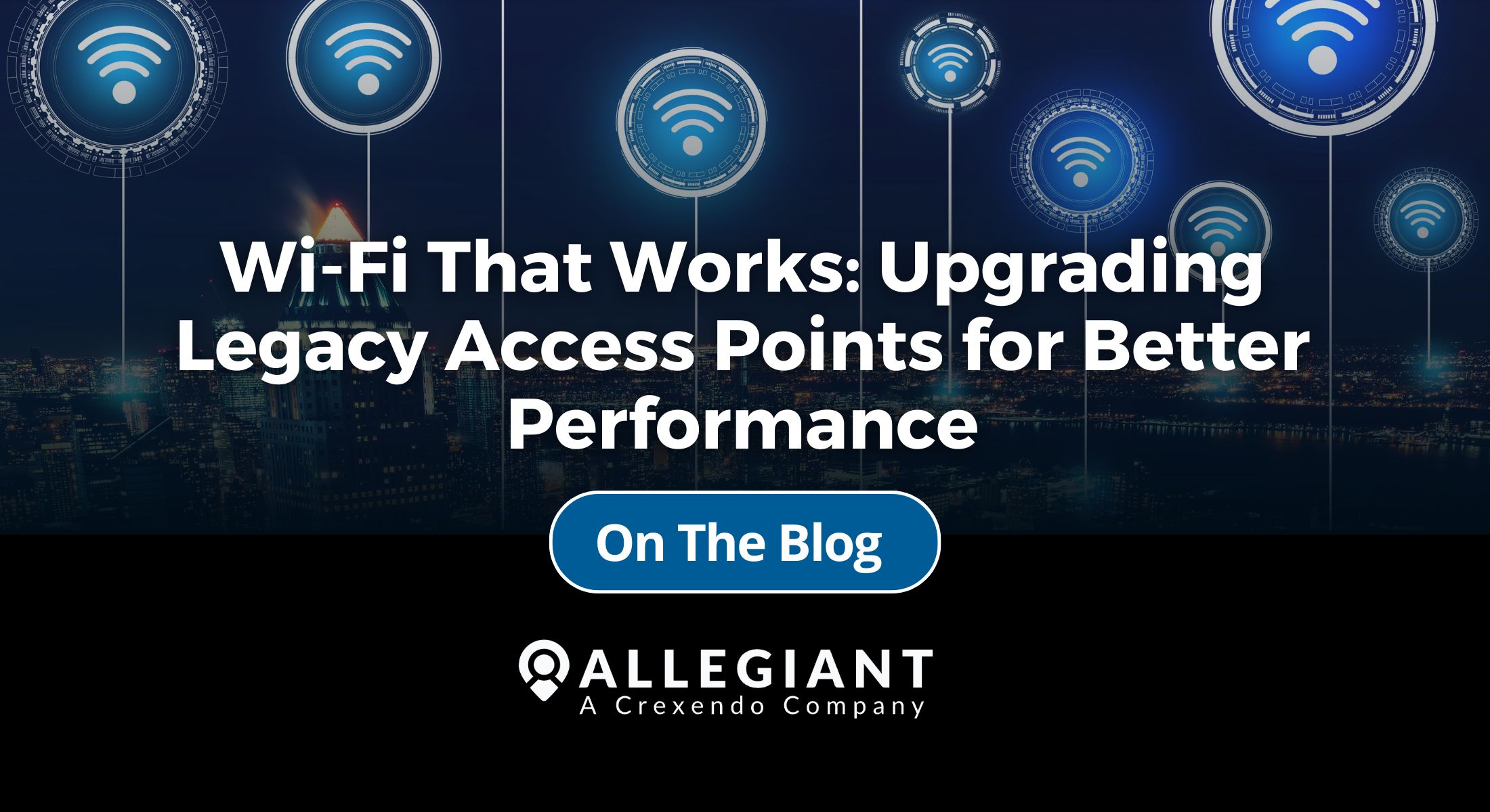 AllegiantTech's tweet card. Upgrade your business Wi-Fi and access points for reliable, high-speed connectivity. Explore best practices for managing wireless network lifecycles.