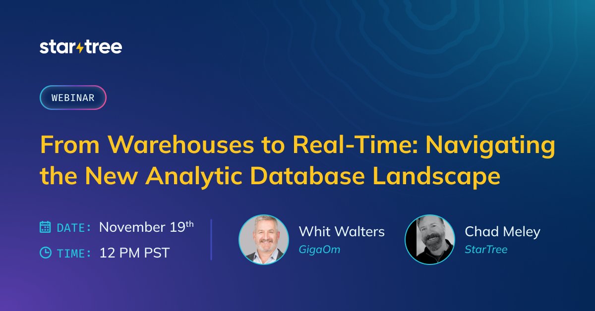 startreedata's tweet card. From Warehouses to Real-Time: The GigaOm Report