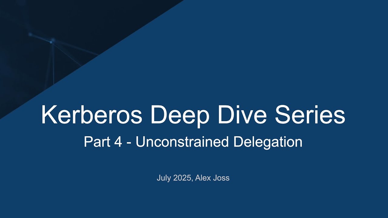 compasssecurity's tweet card. Kerberos Deep Dive Part 4 - Unconstrained Delegation