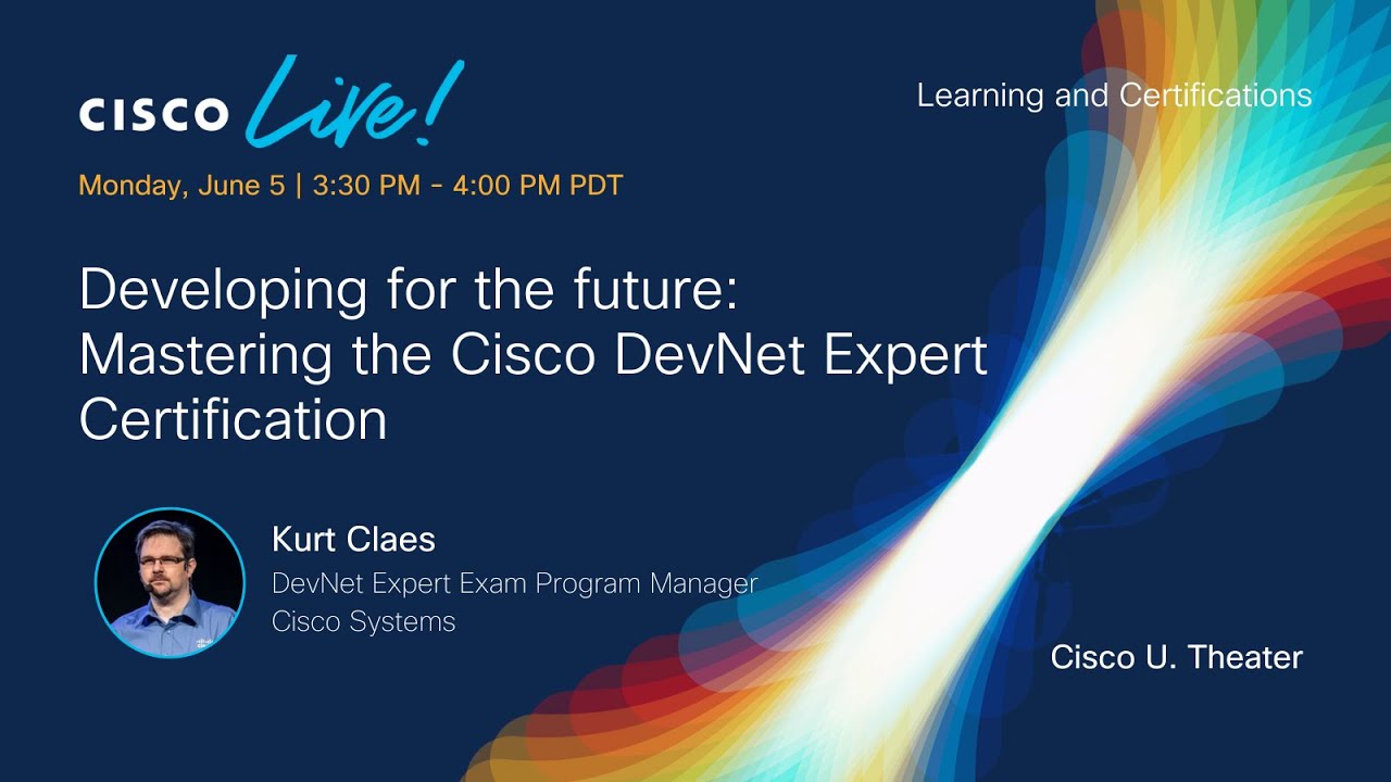 devnettraining's tweet card. Developing for the future : Mastering the Cisco DevNet Expert...