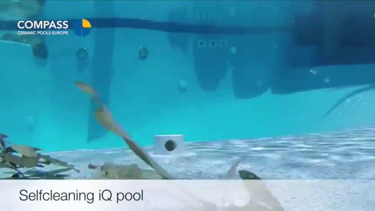 CompassPoolsEu's tweet card. Self-cleaning iQ pool - find in 36 seconds how to clean Compass pool