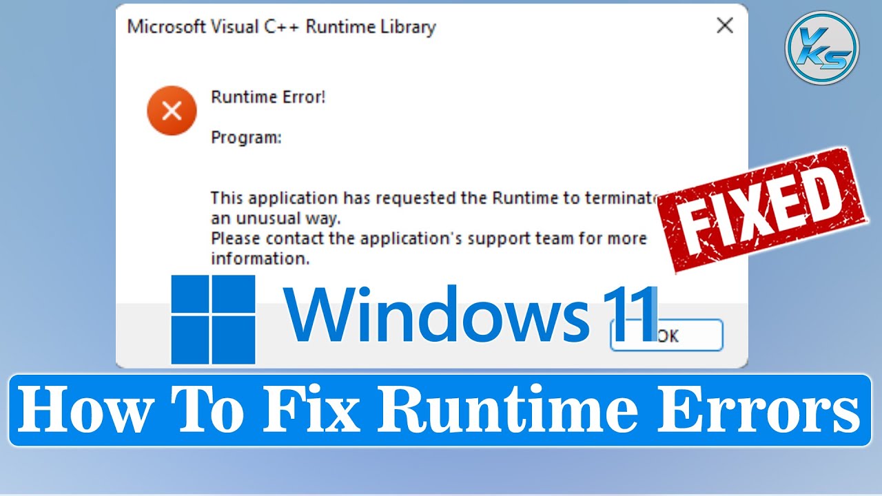 vksytc's tweet card. ✅ How To Fix Runtime Error On Windows 11 - Any Computer