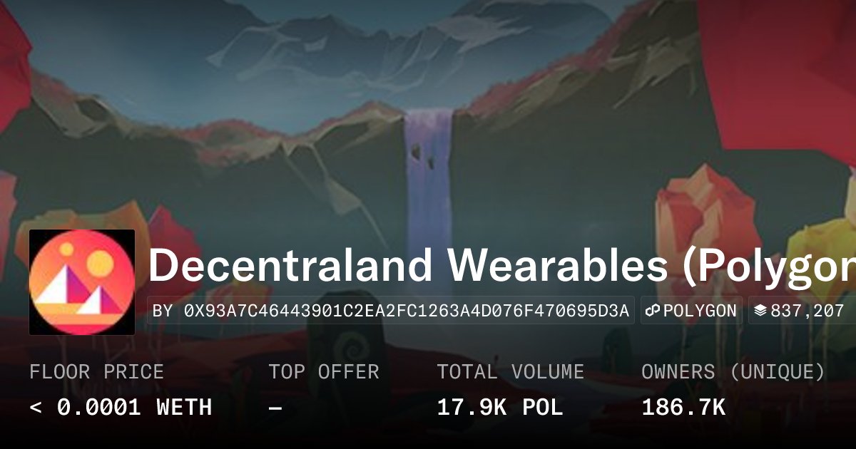 decentraland's tweet card. Decentraland is an Ethereum blockchain-powered virtual world, developed and owned by its users, who can create, experience, and monetize content and applications. Wearables are worn in game by...