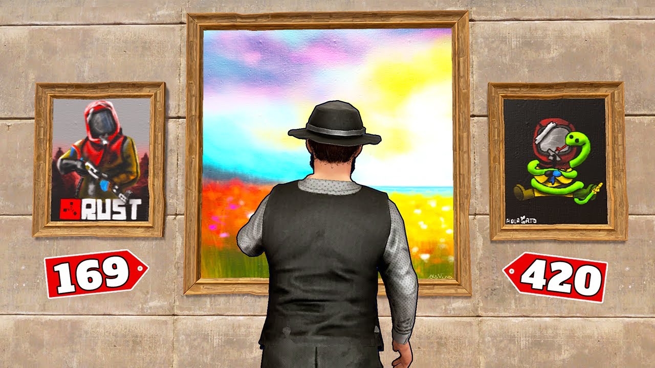 RustDavinci's tweet card. Selling Real ART on OFFICIAL Rust