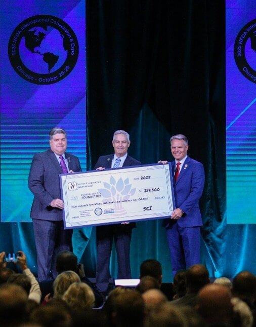 Funeralvision1's tweet card. The Funeral Service Foundation is proud to say that longtime supporter SCI has generously contributed $217,500 to the foundation in 2025.