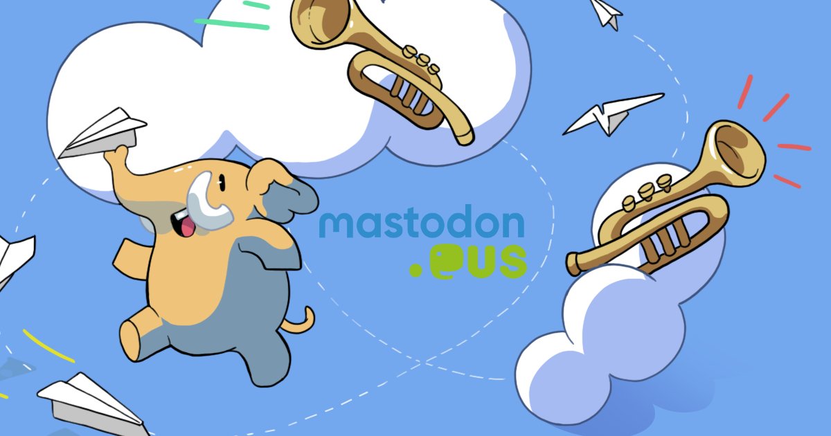 albertomatxain's tweet card. Mastodon.eus euskara eta euskal kulturaren komunitatearentzat sortutako Mastodon instantzia bat da. 2018an hauek sortua: Azkue Fund, Dinahosting, iametza, Laborategia.eus, PuntuEUS eta Talaios Koop