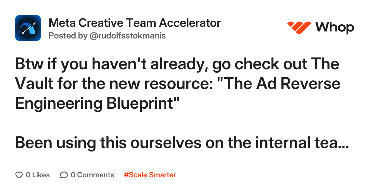 ecomrudolfs's tweet card. Whop is your home on the internet. You can discover interesting communities, meet cool people, and even start a business.