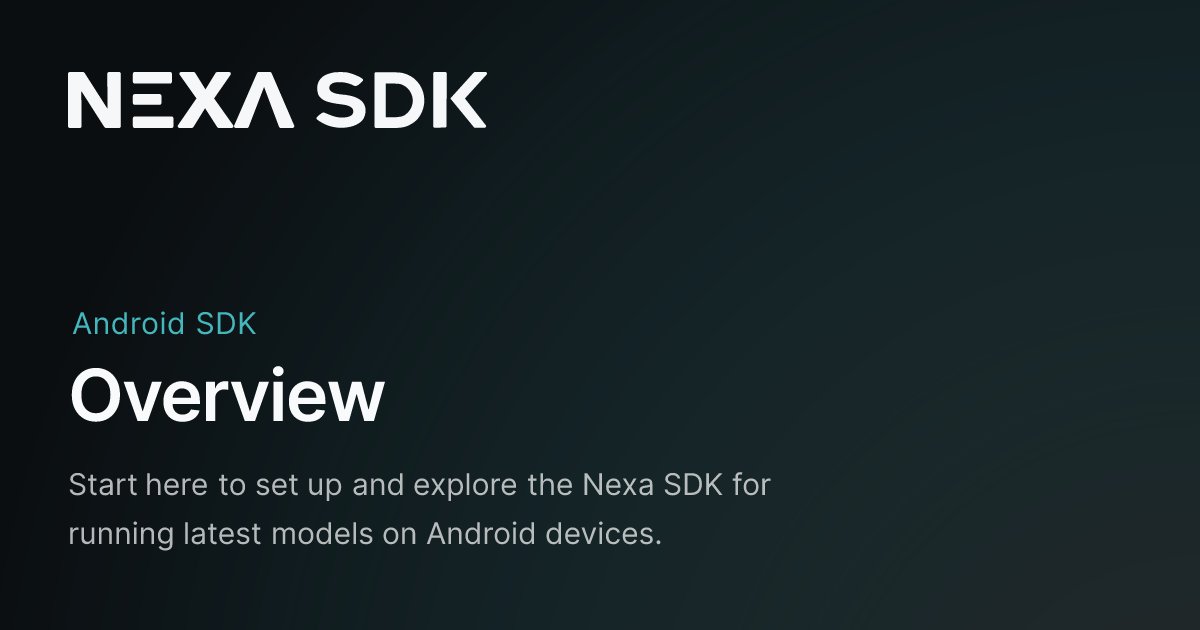 zacklearner's tweet card. Start here to set up and explore the Nexa SDK for running latest models on Android devices.