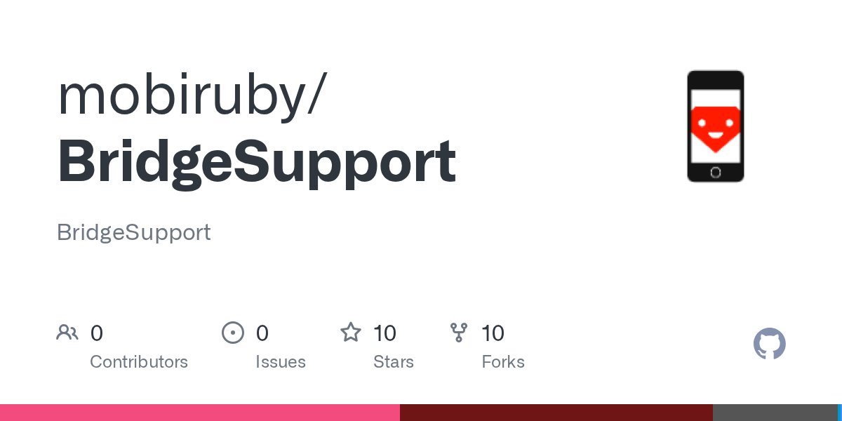 mobiruby's tweet card. BridgeSupport. Contribute to mobiruby/BridgeSupport development by creating an account on GitHub.