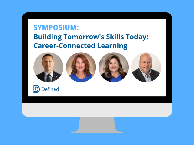 DefinedLearning's tweet card. In this complimentary 3-part Symposium, education leaders and administrators from across the country dive into how schools and districts are providing students with meaningful career-connected...