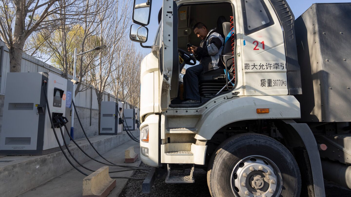 AssaadRazzouk's tweet card. China is rapidly replacing its aging diesel trucks with electric models, signaling a major shift in the world’s largest vehicle market.