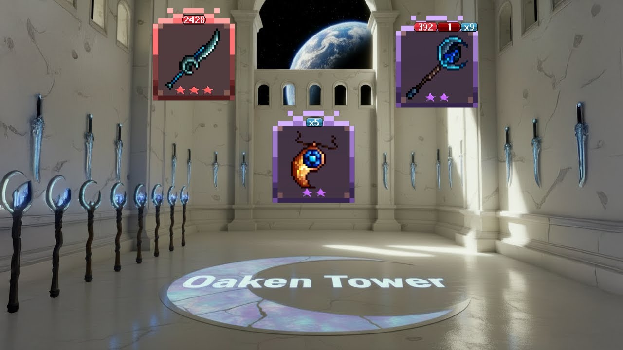Tetris_wcdb's tweet card. [Oaken Tower] Slice er up, 3 star moon knife