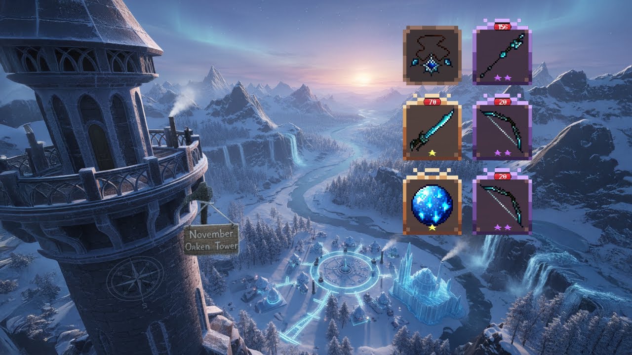 Tetris_wcdb's tweet card. [Oaken Tower] Frozen power brought quickly up