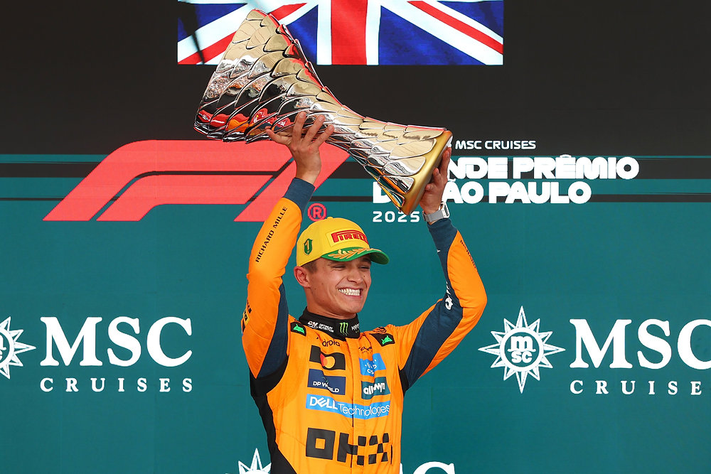 RacingRefresh's tweet card. By Ryan WuNorris Inches Closer to Claiming Maiden Title, Verstappen Makes ChargeLando Norris extended his championship lead after winning the São Paulo Grand Prix in Brazil. He now holds a 24-point...