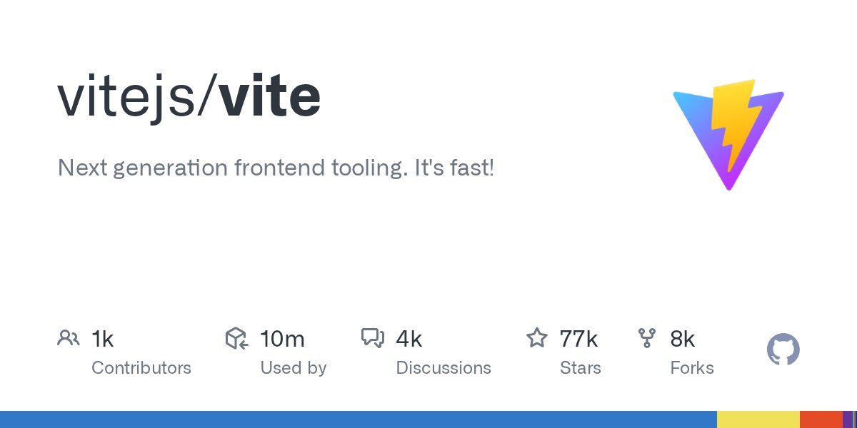 vite_js's tweet card. Next generation frontend tooling. It's fast! Contribute to vitejs/vite development by creating an account on GitHub.