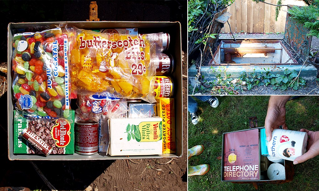 SimplePrepping's tweet card. The shelter in Neenah, Wisconsin, was loaded with food, clothing, medical supplies, tools, flashlights and batteries.