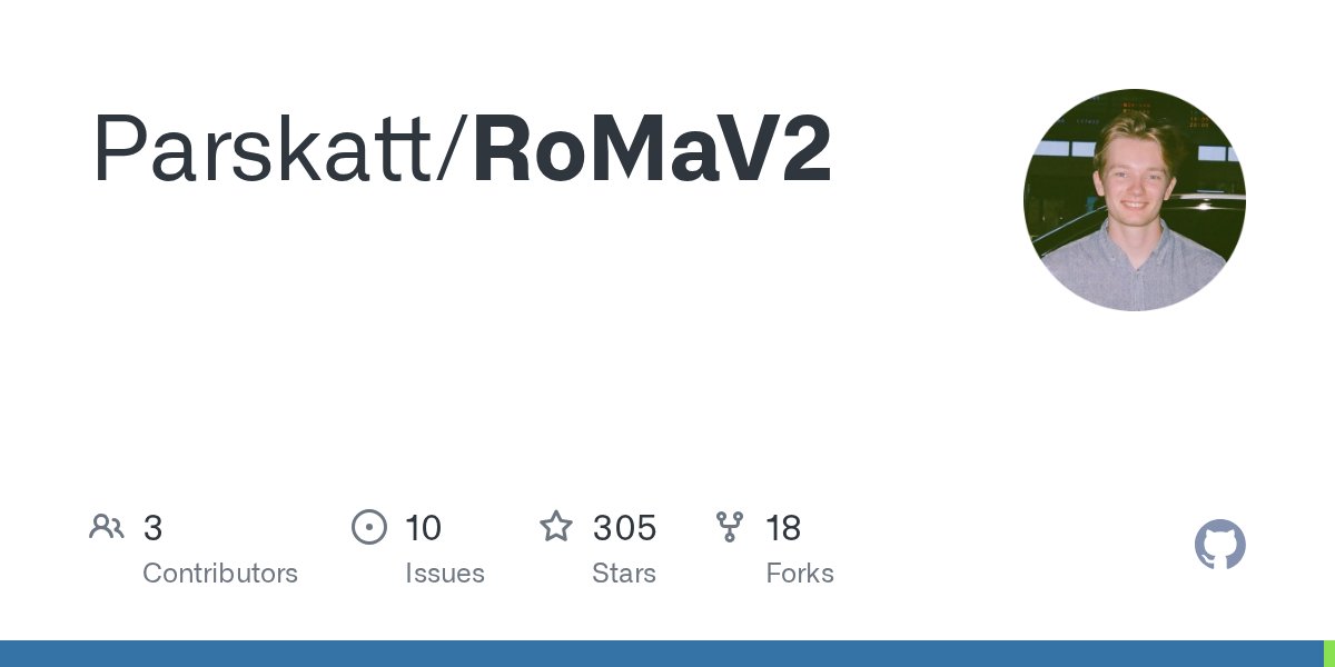 Parskatt's tweet card. Contribute to Parskatt/RoMaV2 development by creating an account on GitHub.