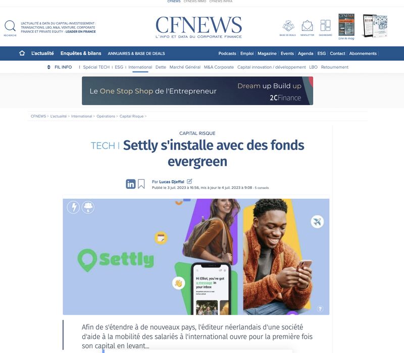 oliviermathiot's tweet card. 🚀 10e investissement de 2050 ✌️ (French 1st, English below) 💶 Settly (basé à Amsterdam) lève 6M€ auprès du fonds d'impact #evergreen français "2050" et de Mediahuis Ventures, un fonds corporate...