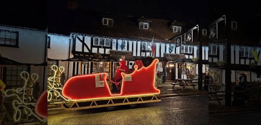 mylocalnews_uk's tweet card. Santa and his sleigh are busy preparing for their annual journey through the streets of Pinner, ready to spread festive cheer for Christmas 2025. Between