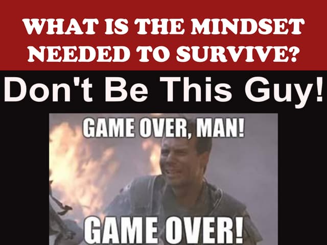 Bob_Mayer's tweet card. What is the Mindset needed to Survive and Succeed? What do you need?