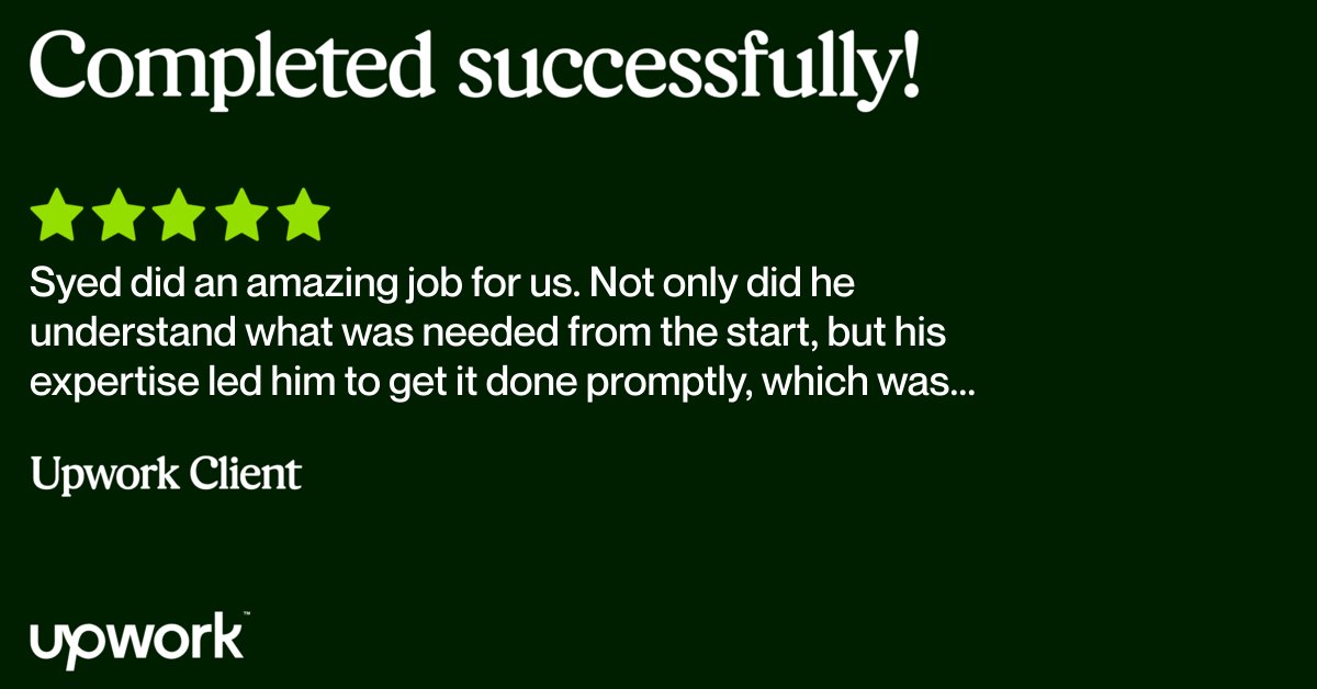 UnmadSyed's tweet card. Hire top‑quality freelancers for your next project from the largest and most trusted freelancer site. Learn how you can get even more done with increased productivity and find out why 90% of our...