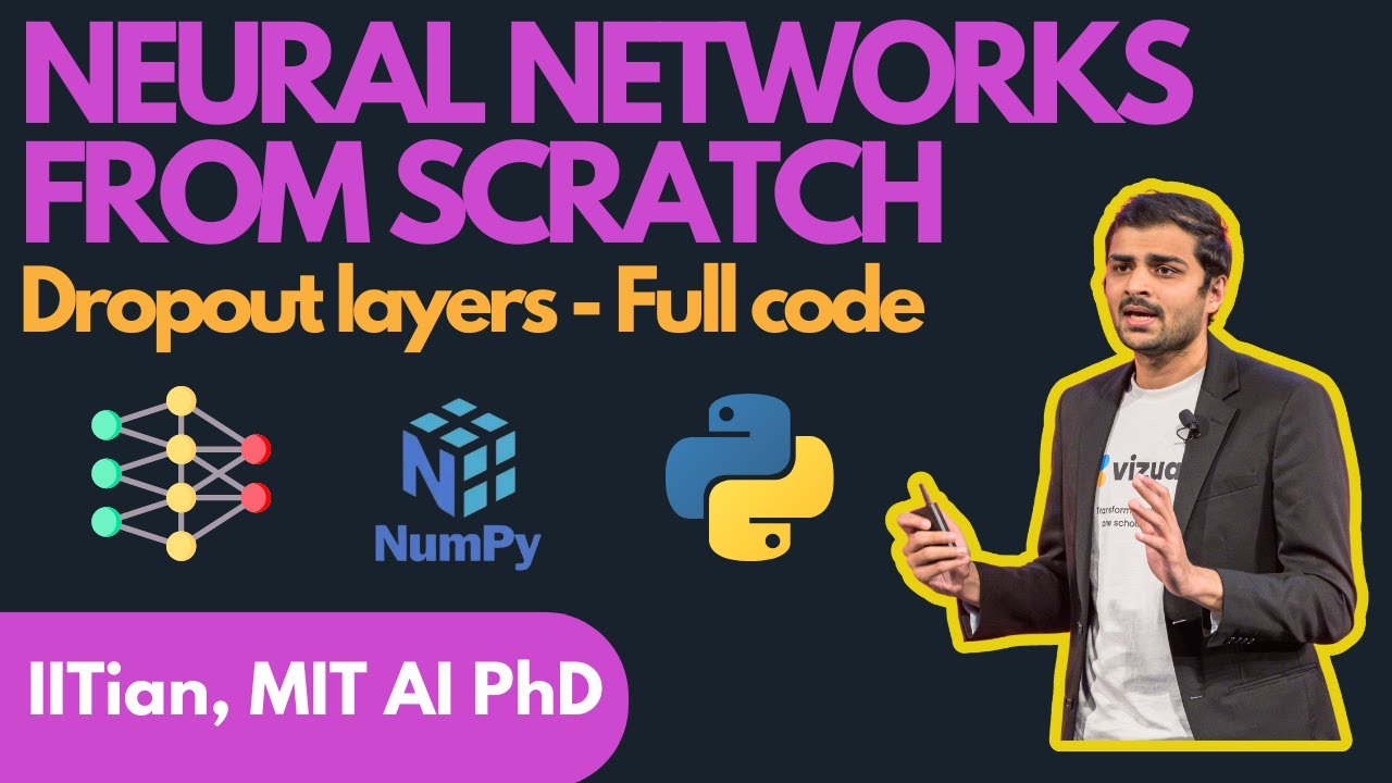 j_martay's tweet card. Lecture 31 - Dropout layers in neural networks - Full code