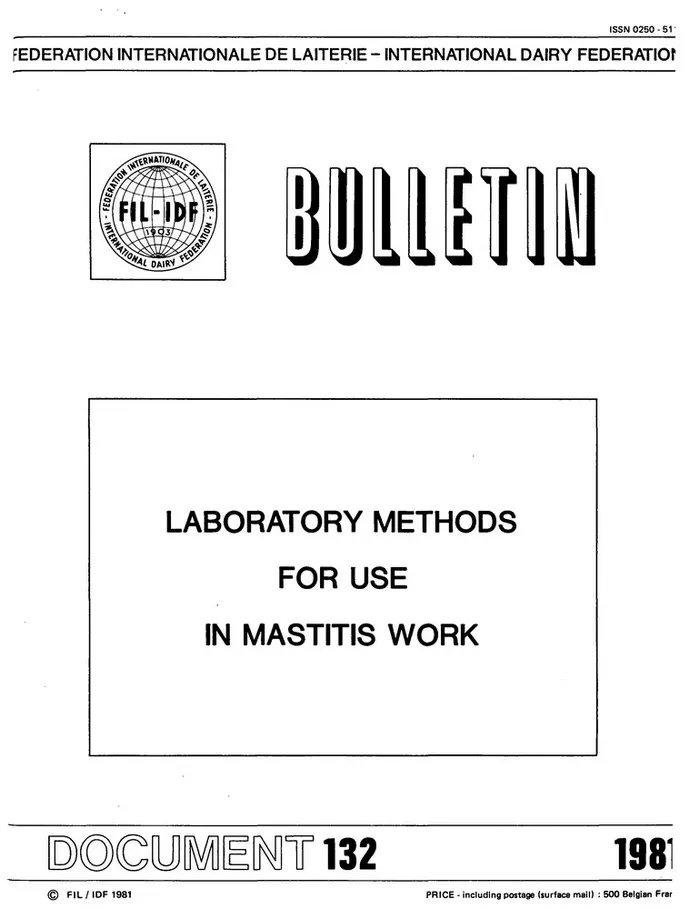 EurekaMag's tweet card. At the IDF Seminar on Mastitis Control in Reading (UK) in 1975 (Proceedings were published as IDF Document 85) recommendations were made that Group...