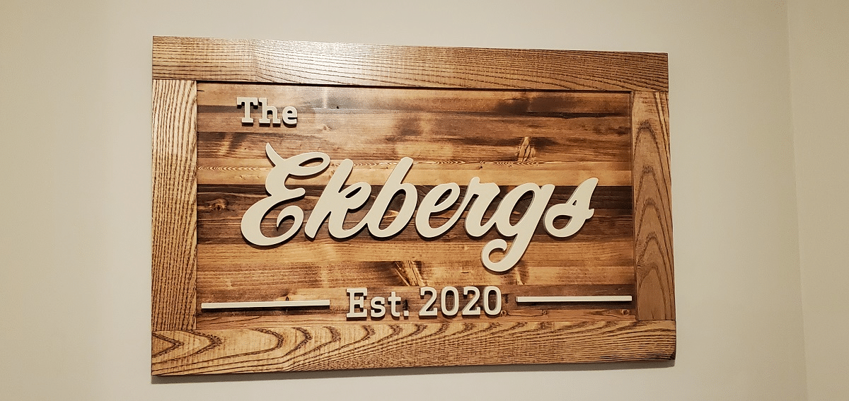 theoaworkshop's tweet card. Family Sign - This was a piece we made for some friend of ours for a wedding gift for them. Contact Us Today so we can make you Family sign for you today!