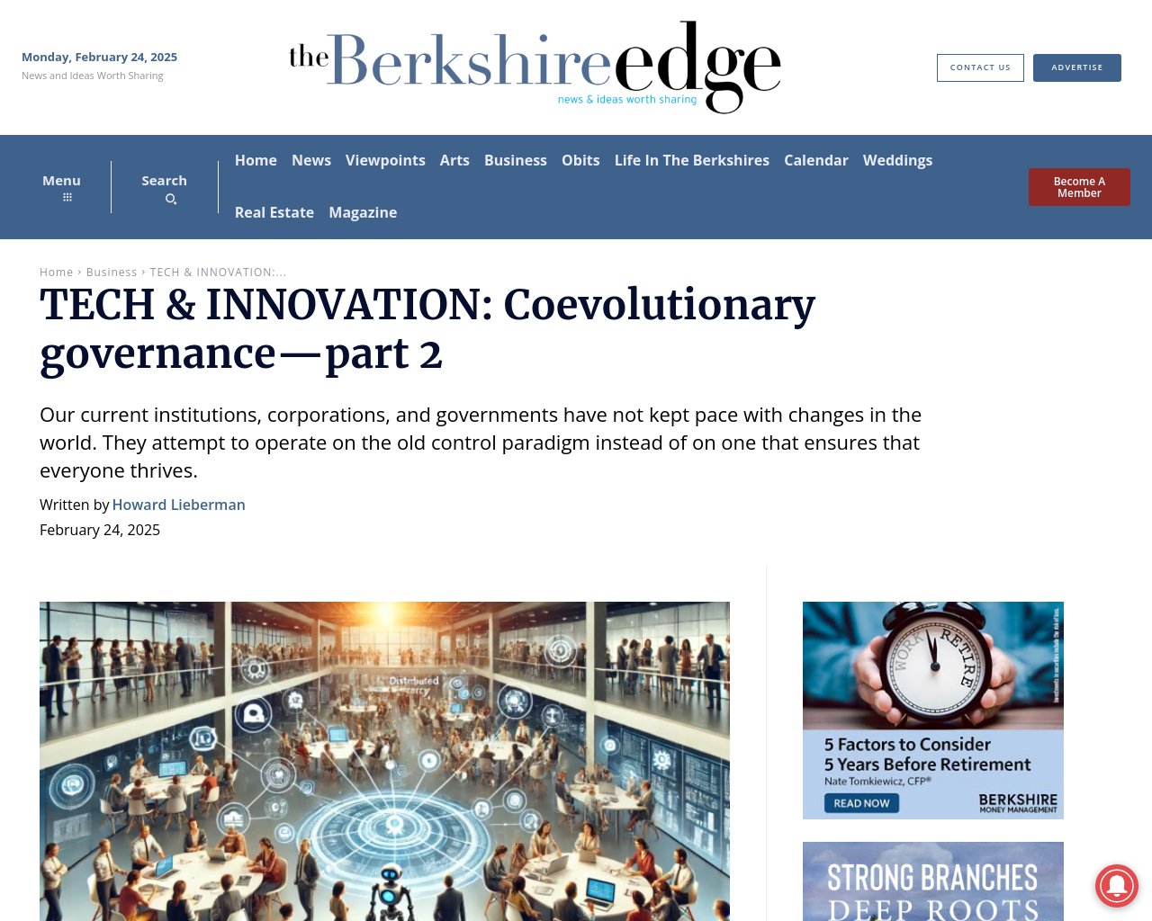 managetech_inc's tweet card. 要約: 「共進化的ガバナンス」とは、技術と社会が一緒に変化することを指し、技術の発展に伴い、社会が責任ある方法