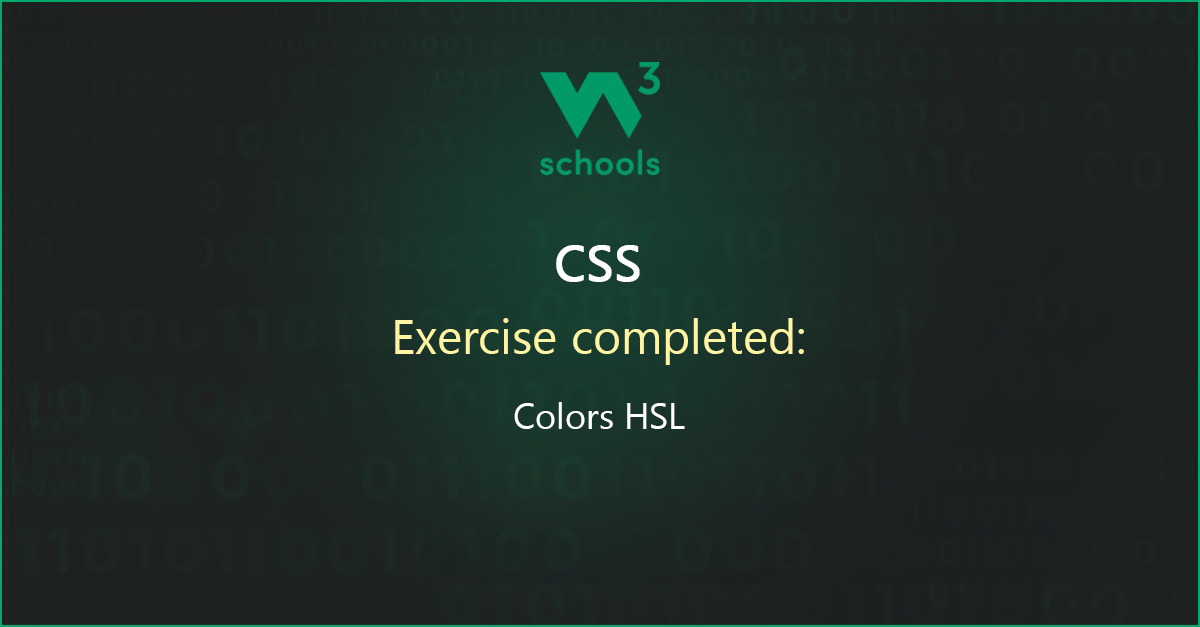 awinbugur's tweet card. I have completed the CSS Colors - HSL Exercise at W3Schools.com