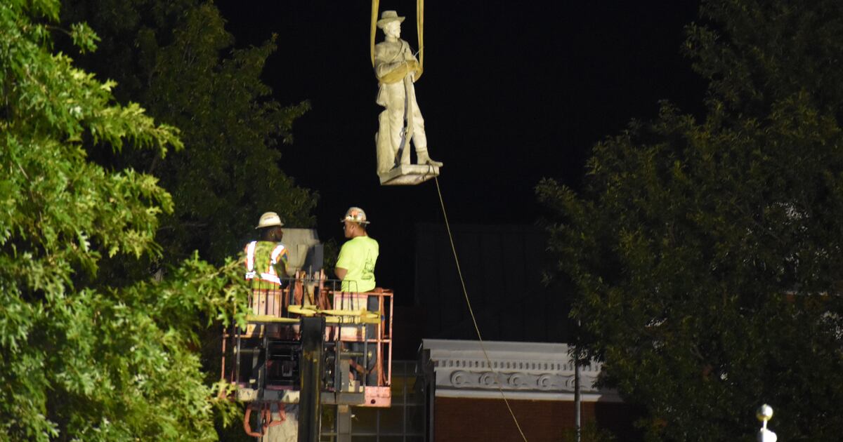 ajcdevelopment's tweet card. Henry County officials on Tuesday night took down a controversial Confederate monument in McDonough Square. It's the latest such shrine to the Confederacy to come down in metro Atlanta.
