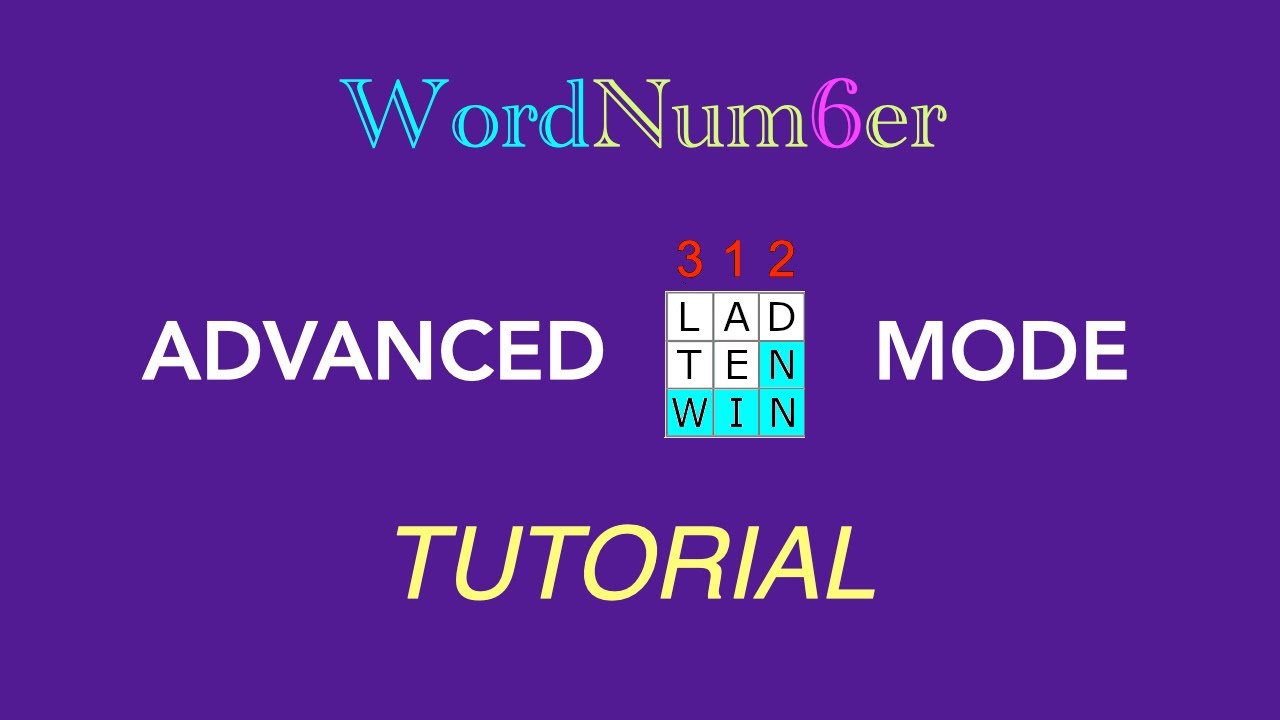 WordNumberGame's tweet card. WordNumber word puzzle Advanced Mode Tutorial (wordnumber.org)