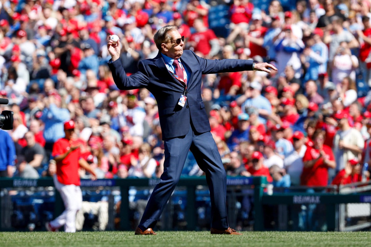 ChoatesNotes's tweet card. Baker, the voice at the Phillies ballpark for 50 years, inspired, and later mentored, a young fan who grew up to become a PA announcer.
