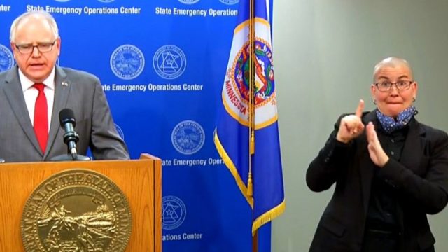 GovTimWalz's tweet card. Her work has been featured in newscasts around the world, and she has been praised on social media for her expressive delivery.