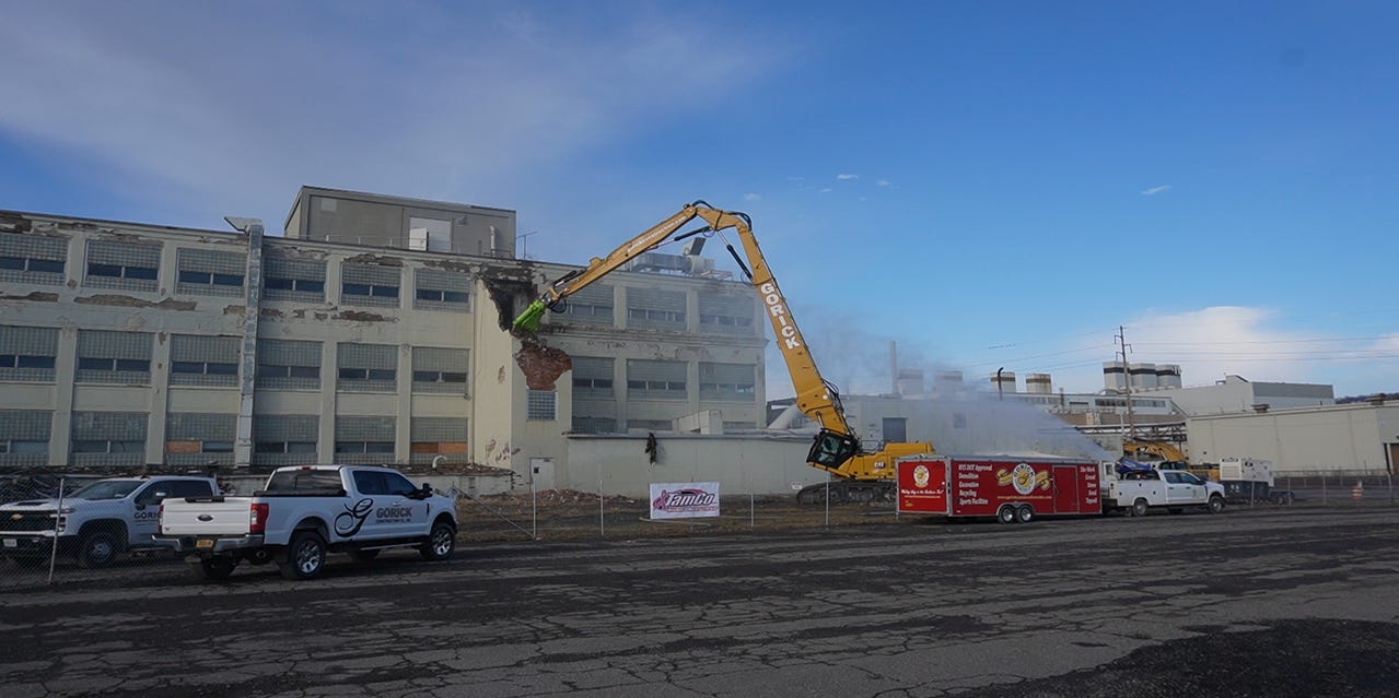 stringfellow__1's tweet card. On Tuesday morning, local officials gathered at IBM's former campus area in Endicott for the beginning of the site's demolition.